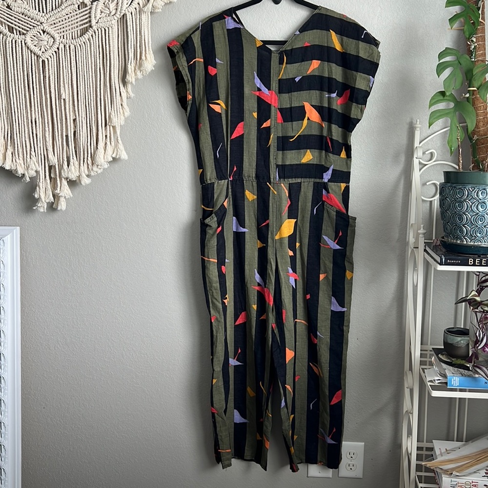 Betty Barclay Abstract and Striped Jumpsuit - M